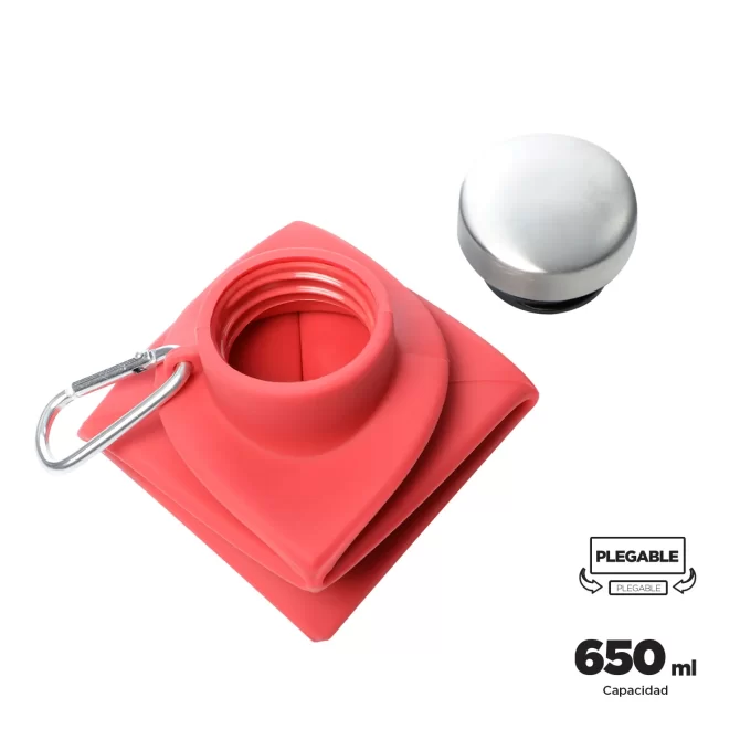 BOTELLON TOTTO PLEGABLE ORIGAMI 650 ML - ROJO