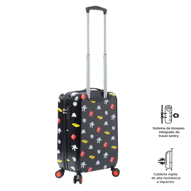 MALETA VIAJE TOTTO 360 MICKEY ICONIC - TALLA S - NEGRO