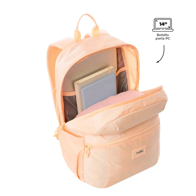 MORRAL TOTTO TRIK PORTA PC 14" - TALLA M - DURAZNO