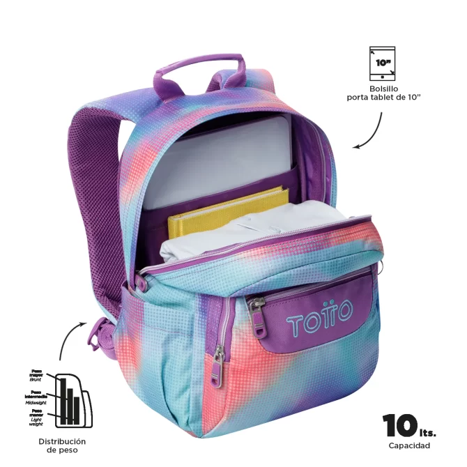 MORRAL TOTTO TEMPERA GLITTER - TALLA S - MORADO