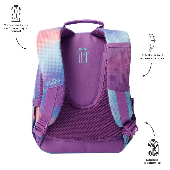 MORRAL TOTTO TEMPERA GLITTER - TALLA S - MORADO