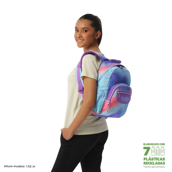 MORRAL TOTTO TEMPERA GLITTER - TALLA S - MORADO