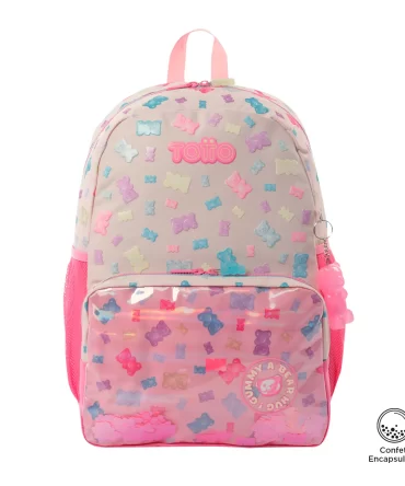 MORRAL TOTTO GUMMY BEAR - TALLA L - ROSADO