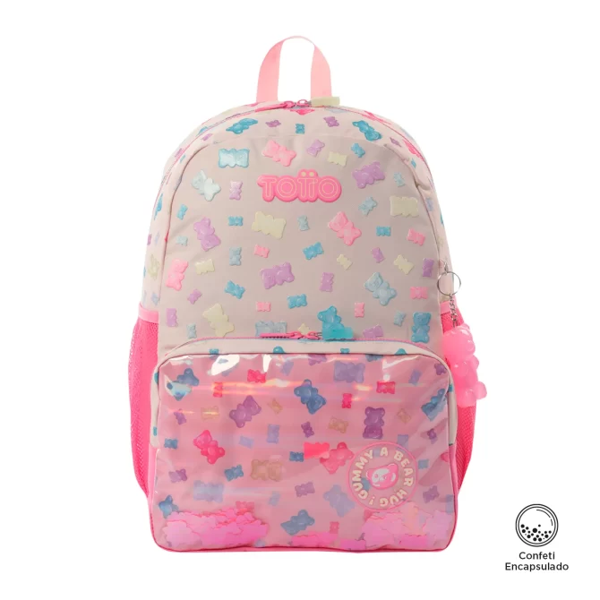 MORRAL TOTTO GUMMY BEAR - TALLA L - ROSADO