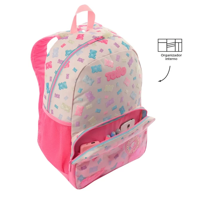 MORRAL TOTTO GUMMY BEAR - TALLA L - ROSADO