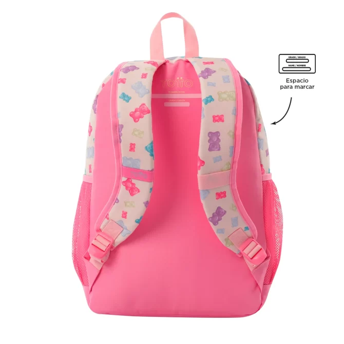 MORRAL TOTTO GUMMY BEAR - TALLA L - ROSADO