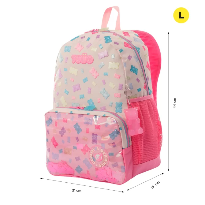 MORRAL TOTTO GUMMY BEAR - TALLA L - ROSADO