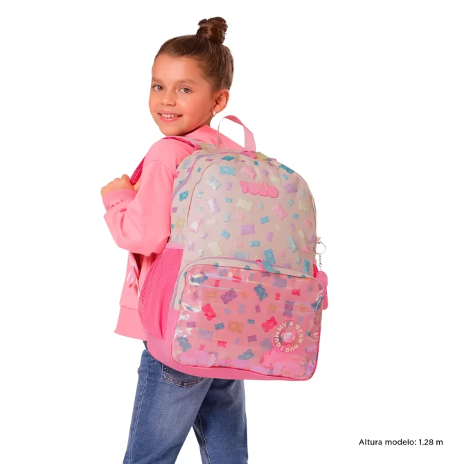 MORRAL TOTTO GUMMY BEAR - TALLA L - ROSADO