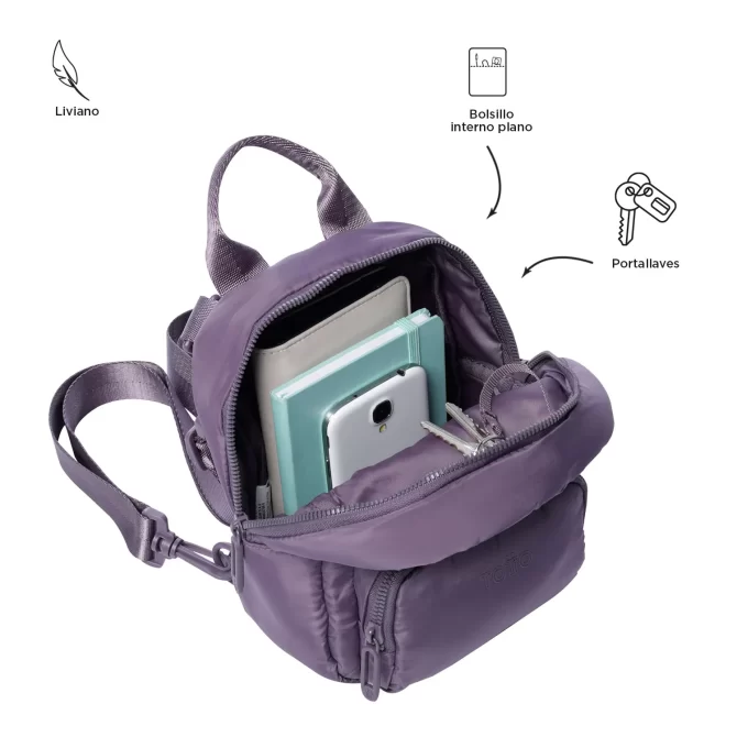 MORRAL TOTTO YEN 2.0 MINI - TALLA XS - MORADO