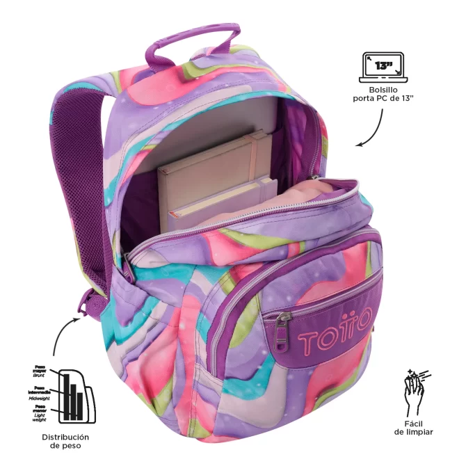 MORRAL TOTTO GOMMAS PORTA PC 13" - TALLA M - MORADO