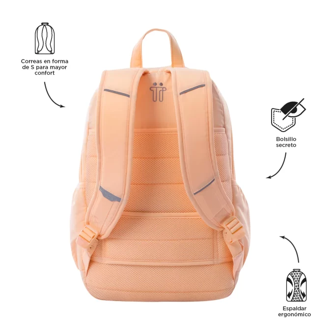 MORRAL TOTTO PLAINE PORTA PC 14" - TALLA L - DURAZNO