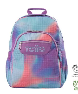 MORRAL TOTTO ACUARELA GLITTER JUVENIL PORTA PC 14" - TALLA L - VERDE