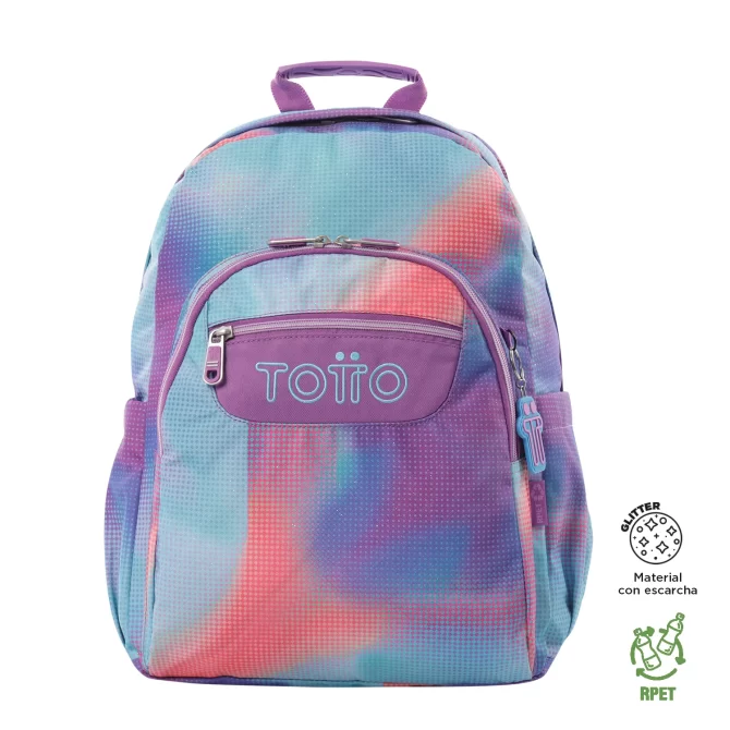 MORRAL TOTTO ACUARELA GLITTER - TALLA L - VERDE