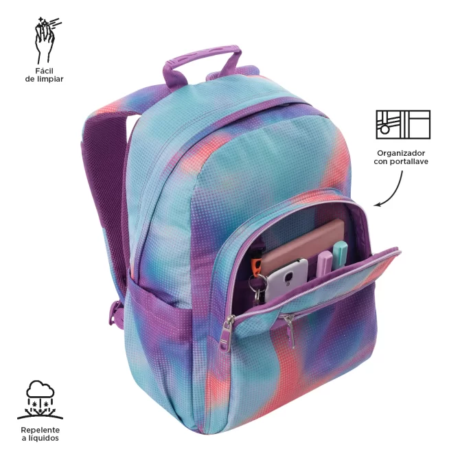 MORRAL TOTTO ACUARELA GLITTER - TALLA L - VERDE