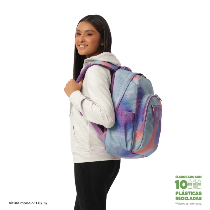 MORRAL TOTTO ACUARELA GLITTER - TALLA L - VERDE
