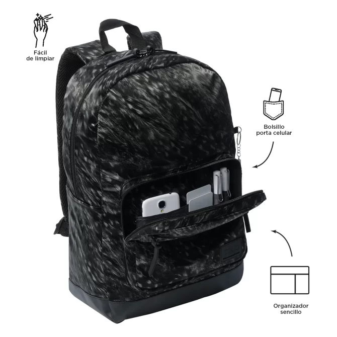 MORRAL TOTTO TOCAX PORTA PC 14" - TALLA L - NEGRO