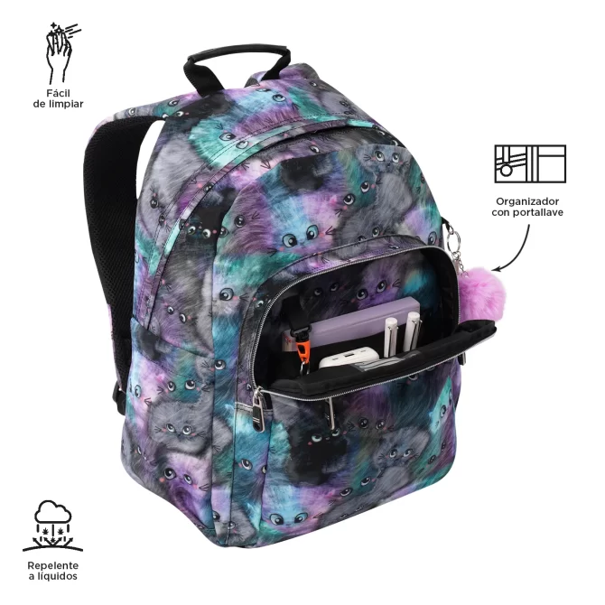 MORRAL TOTTO ACUARELA - TALLA L - NEGRO