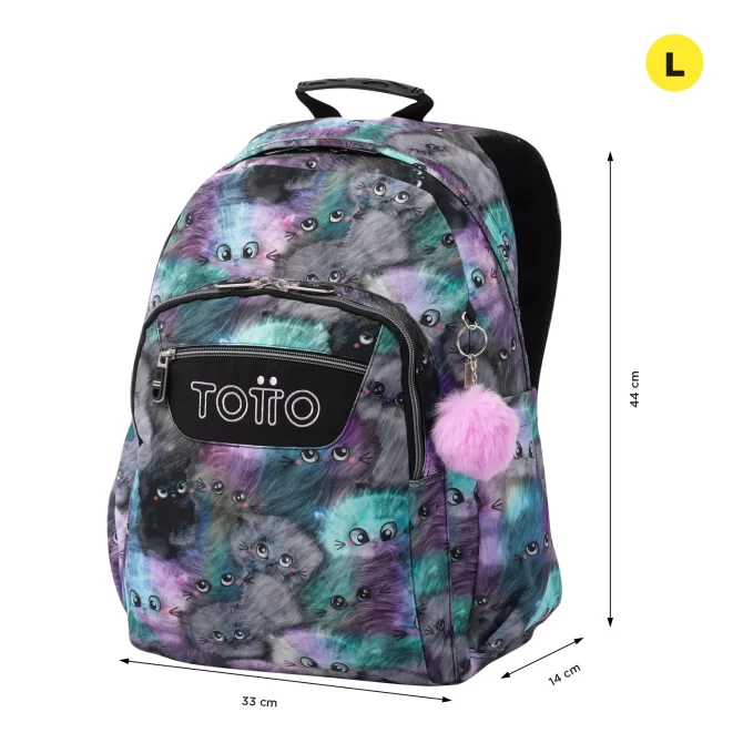 MORRAL TOTTO ACUARELA - TALLA L - NEGRO