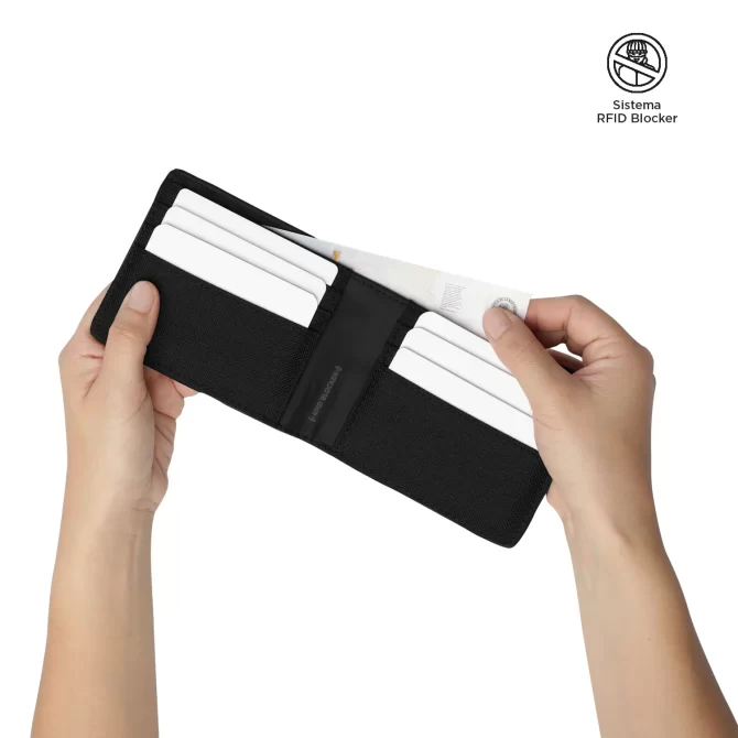 BILLETERA TOTTO CANVAS - NEGRO
