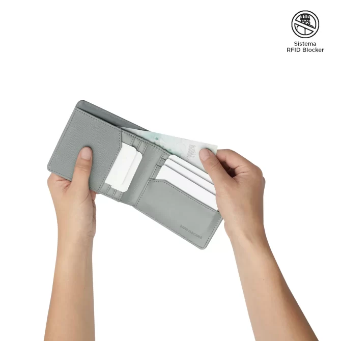 BILLETERA TOTTO SAFFIANO KRI - GRIS