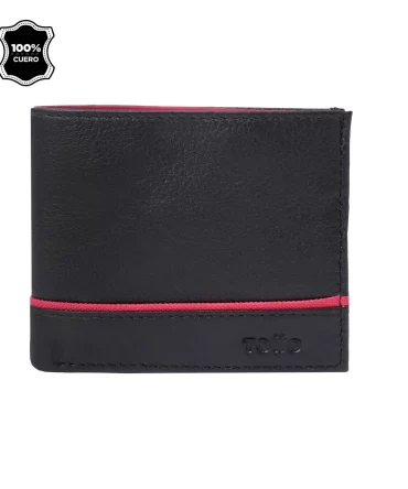 BILLETERA TOTTO LEDER - NEGRO 100% CUERO