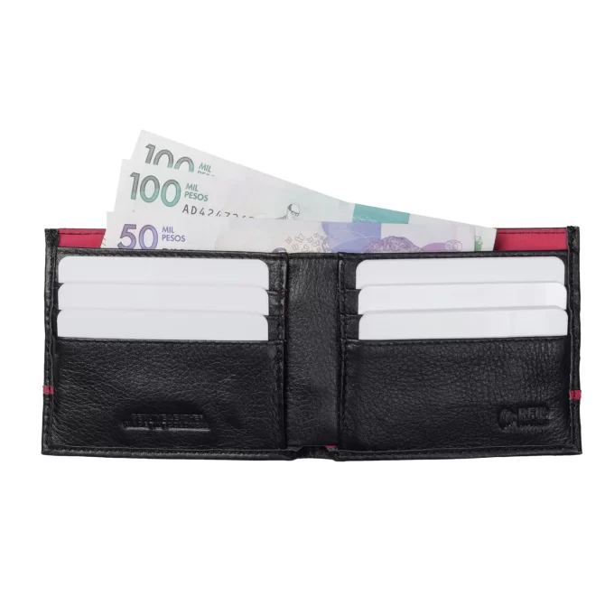 BILLETERA TOTTO LEDER - NEGRO 100% CUERO