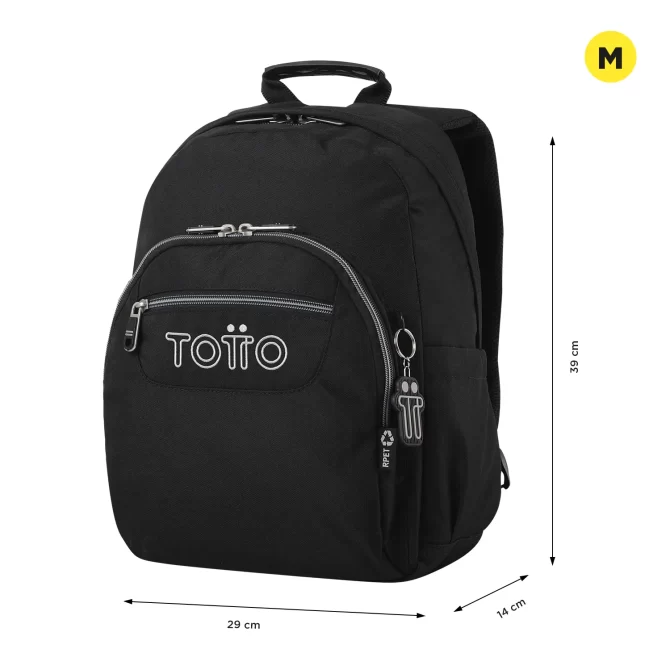 MORRAL TOTTO GOMMAS PORTA PC 13" - TALLA M - NEGRO