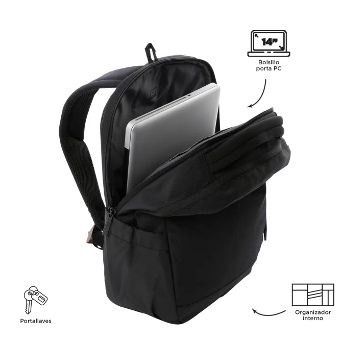 MORRAL TOTTO DELEG 2.0 EJECUTIVO PORTA PC 14" - TALLA M - NEGRO