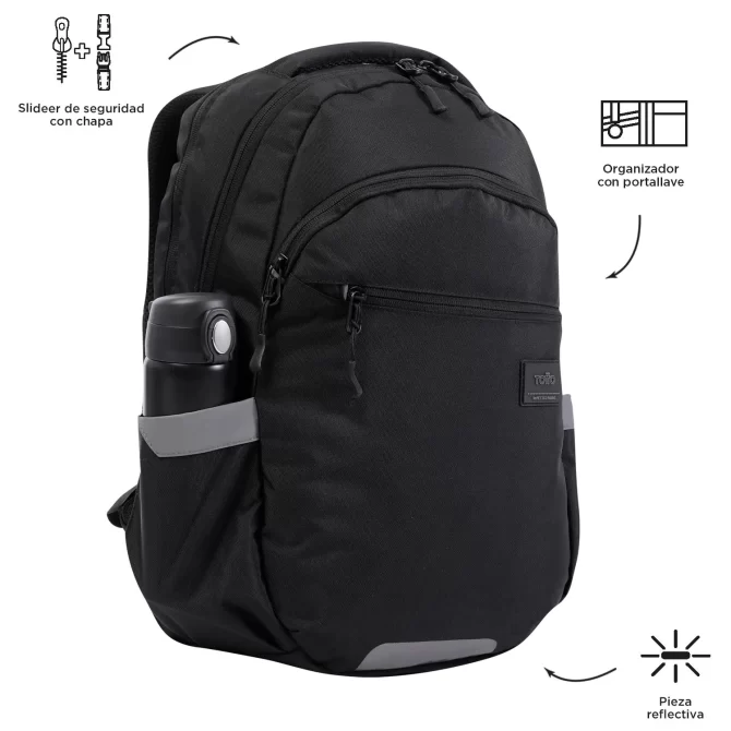 MORRAL TOTTO INDO PORTA PC 15.4" - TALLA L - NEGRO