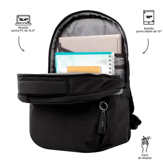 MORRAL TOTTO INDO PORTA PC 15.4" - TALLA L - NEGRO