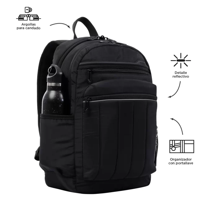 MORRAL TOTTO PLAINE PORTA PC 14" - TALLA L - NEGRO