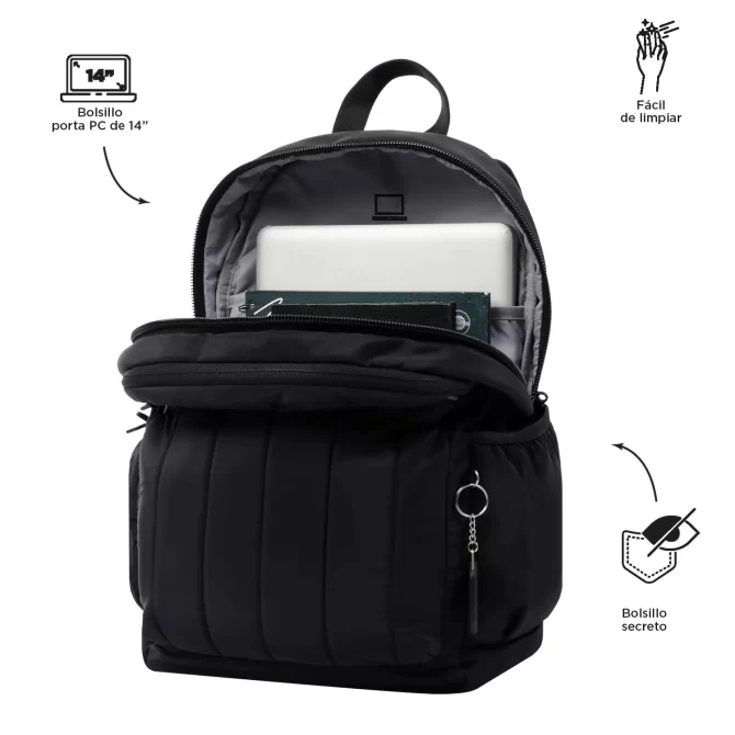 MORRAL TOTTO PLAINE PORTA PC 14" - TALLA L - NEGRO