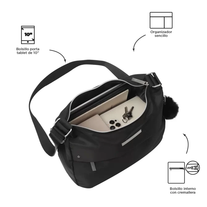 BOLSO TOTTO ADELAIDE 1 2.0 - NEGRO - TALLA M