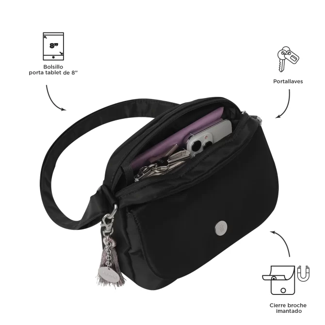 BOLSO TOTTO CORNEANA 2.0 - NEGRO - TALLA S