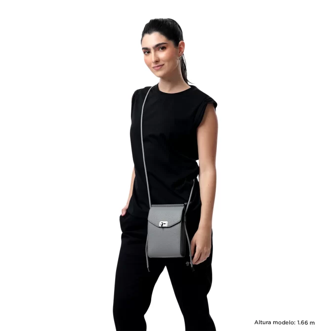 BOLSO TOTTO SMOOTH CROSSBODY - GRIS - TALLA XS