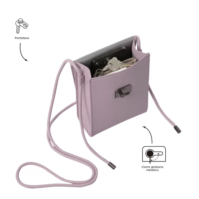 BOLSO TOTTO SMOOTH CROSSBODY - ROSADO - TALLA XS