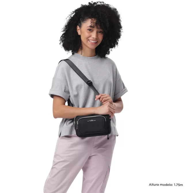 BOLSO TOTTO FUNTY CROSSBODY 2 EN 1 - NEGRO - TALLA XS