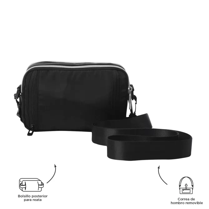 BOLSO TOTTO FUNTY CROSSBODY 2 EN 1 - NEGRO - TALLA XS