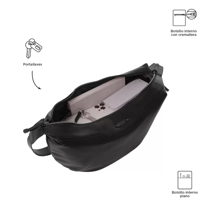 BOLSO TOTTO TOSCANA CROSSBODY - NEGRO - TALLA M