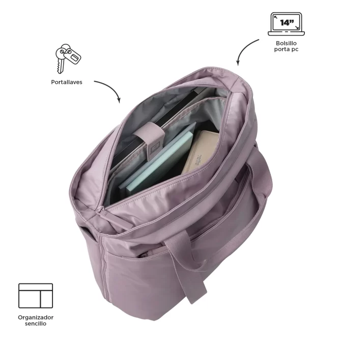 BOLSO TOTTO CRESA SHOPPING - ROSADO - TALLA XL