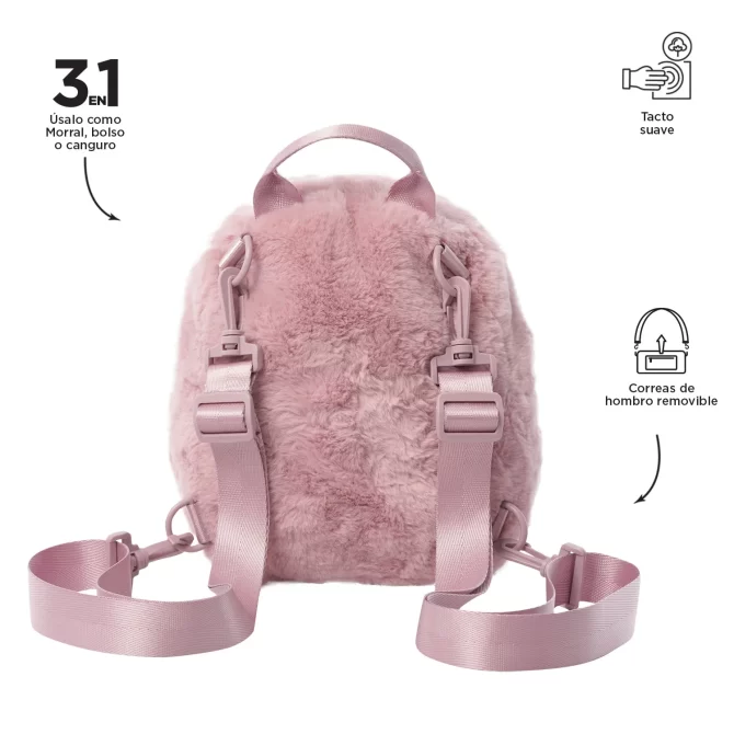 MORRAL TOTTO YUEN FASHION 3 EN 1 - TALLA XS - ROSADO