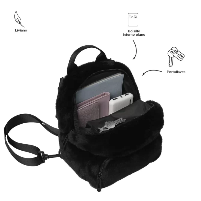MORRAL TOTTO YUEN FASHION 3 EN 1 - TALLA XS - NEGRO