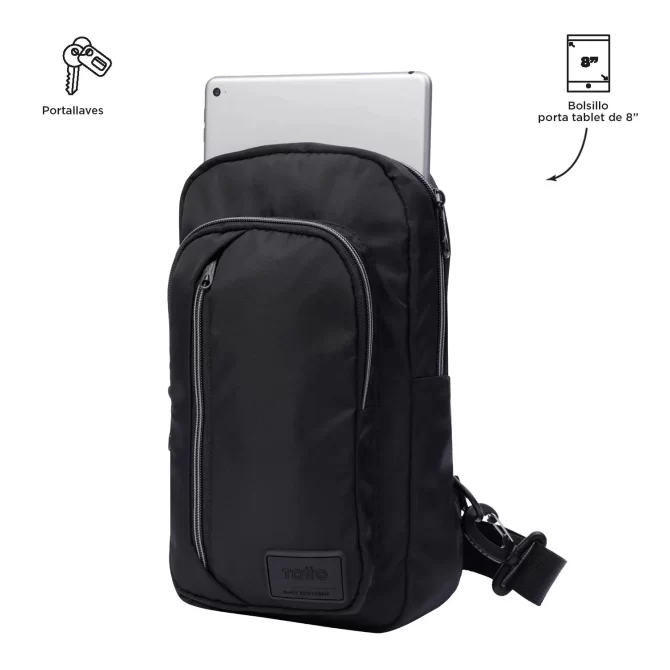 MORRAL TOTTO CROSSOVER TRACER PORTA TABLET 10" - TALLA S - NEGRO