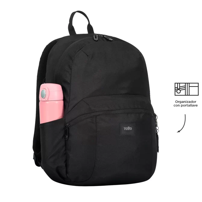 MORRAL TOTTO TRIK M PORTA PC 14" - TALLA M - NEGRO