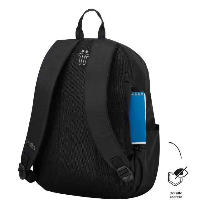 MORRAL TOTTO TRIK M PORTA PC 14" - TALLA M - NEGRO