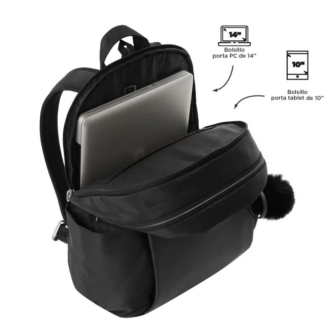 MORRAL TOTTO ADELAIDE EJECUTIVO 1 2.0 PORTA PC 14" - TALLA M - NEGRO
