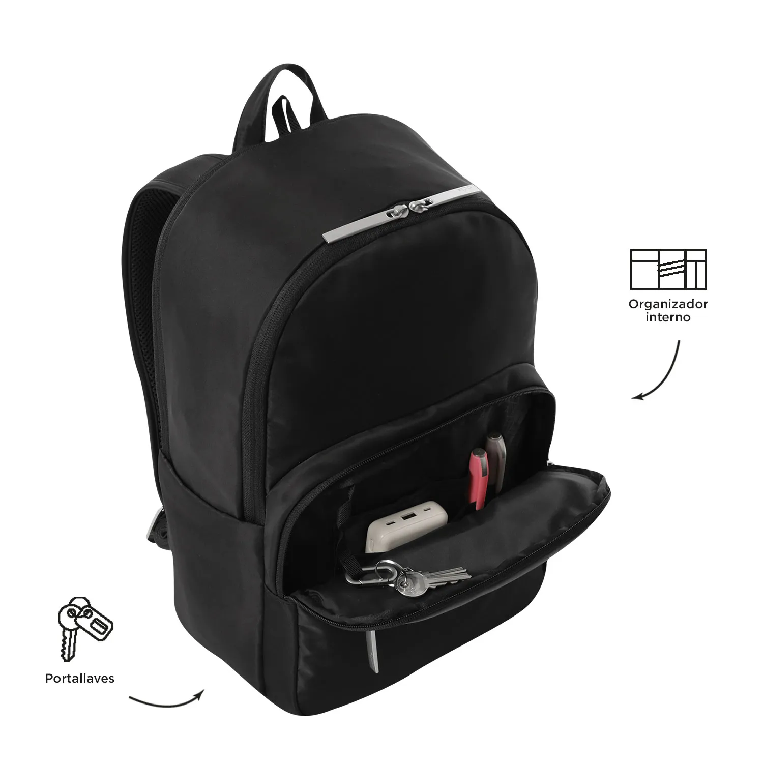 MORRAL TOTTO ADELAIDE 3 2.0 EJECUTIVO PORTA PC 14" - TALLA M - NEGRO