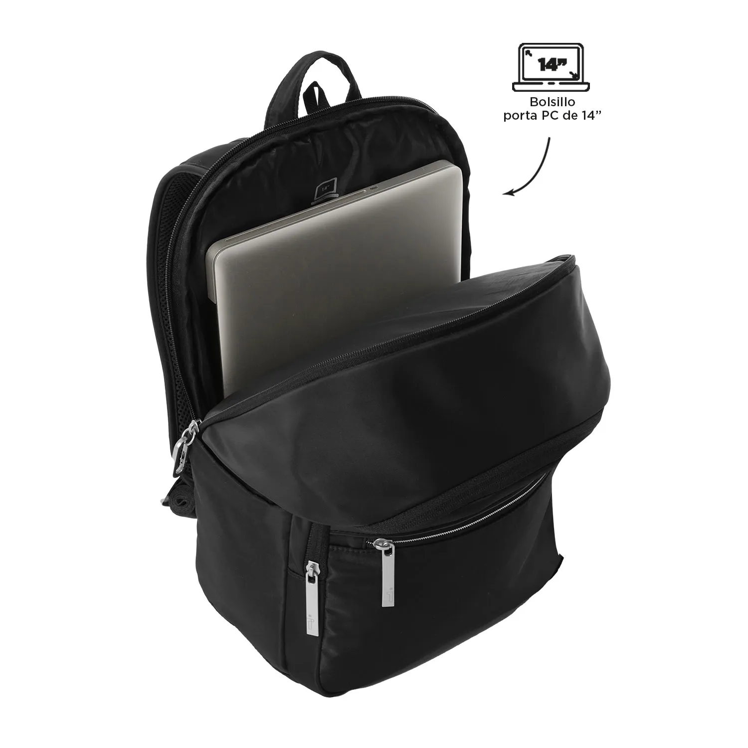 MORRAL TOTTO ADELAIDE 3 2.0 EJECUTIVO PORTA PC 14" - TALLA M - NEGRO