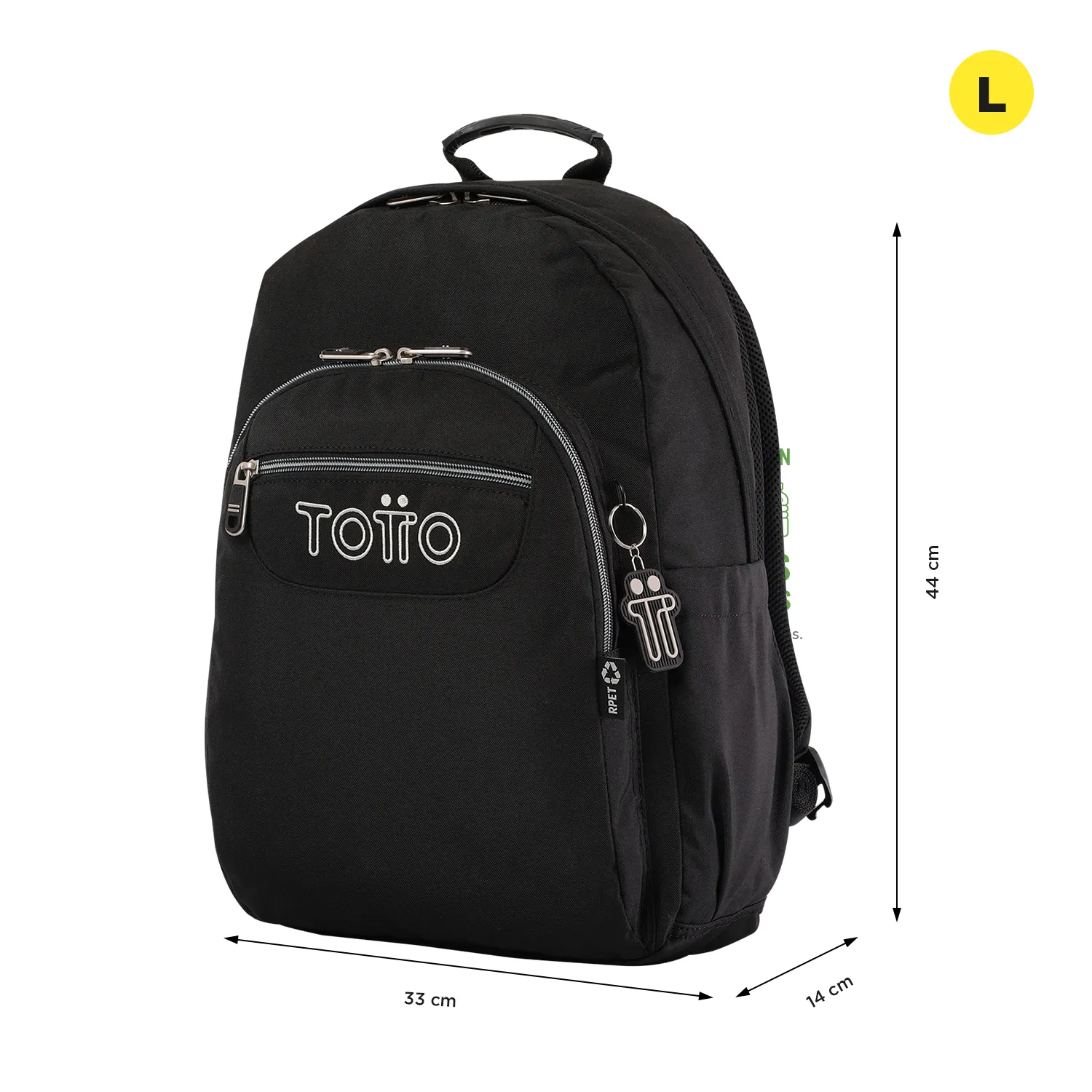 MORRAL TOTTO ACUARELA JUVENIL PORTA PC 14" - TALLA L - NEGRO