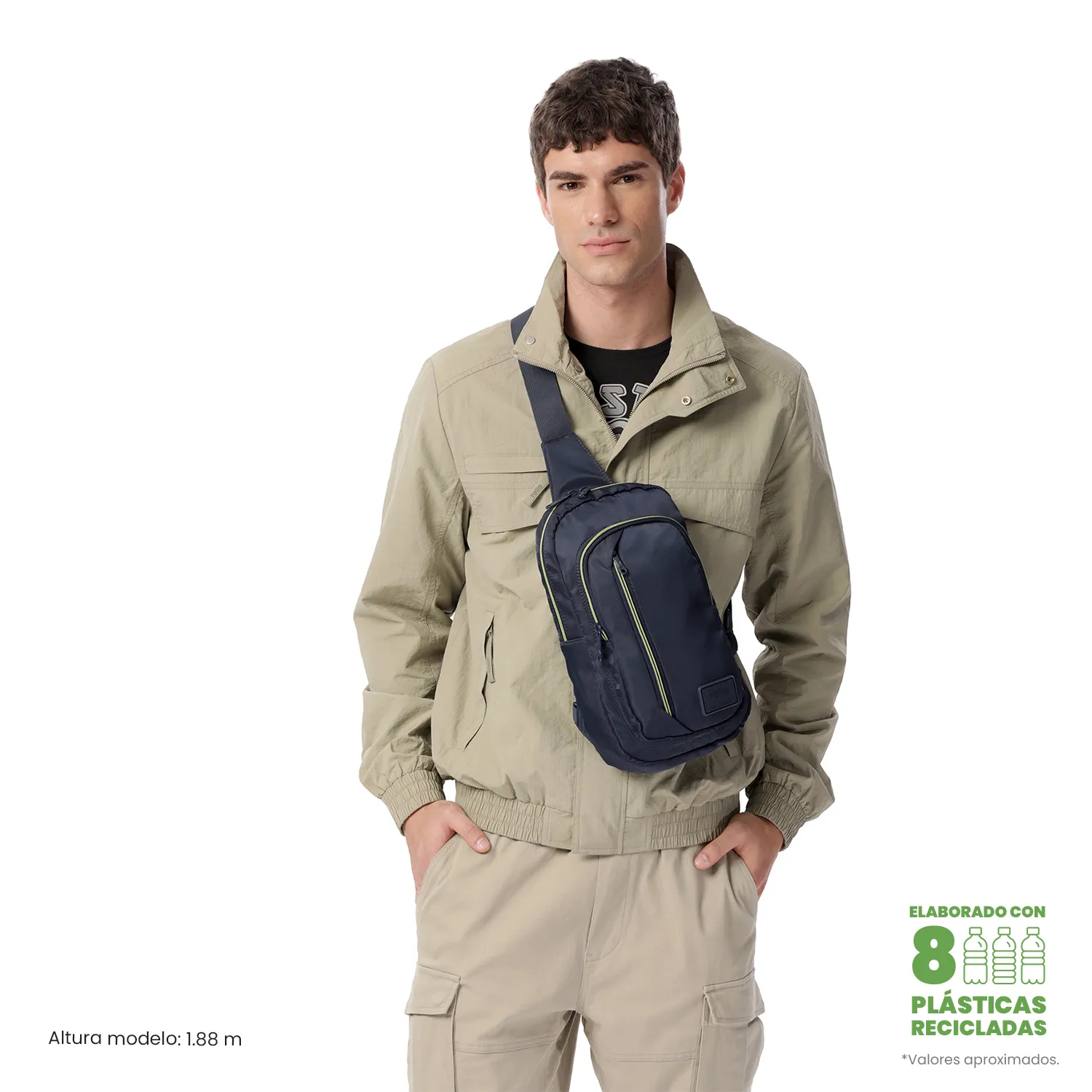 BOLSO TOTTO TRACER CROSSOVER MANOS LIBRES PORTA TABLET 10" - AZUL - TALLA S